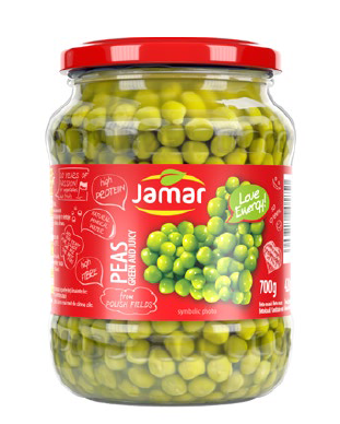 Konservuoti žirneliai Jamar, 0,7kg LMD