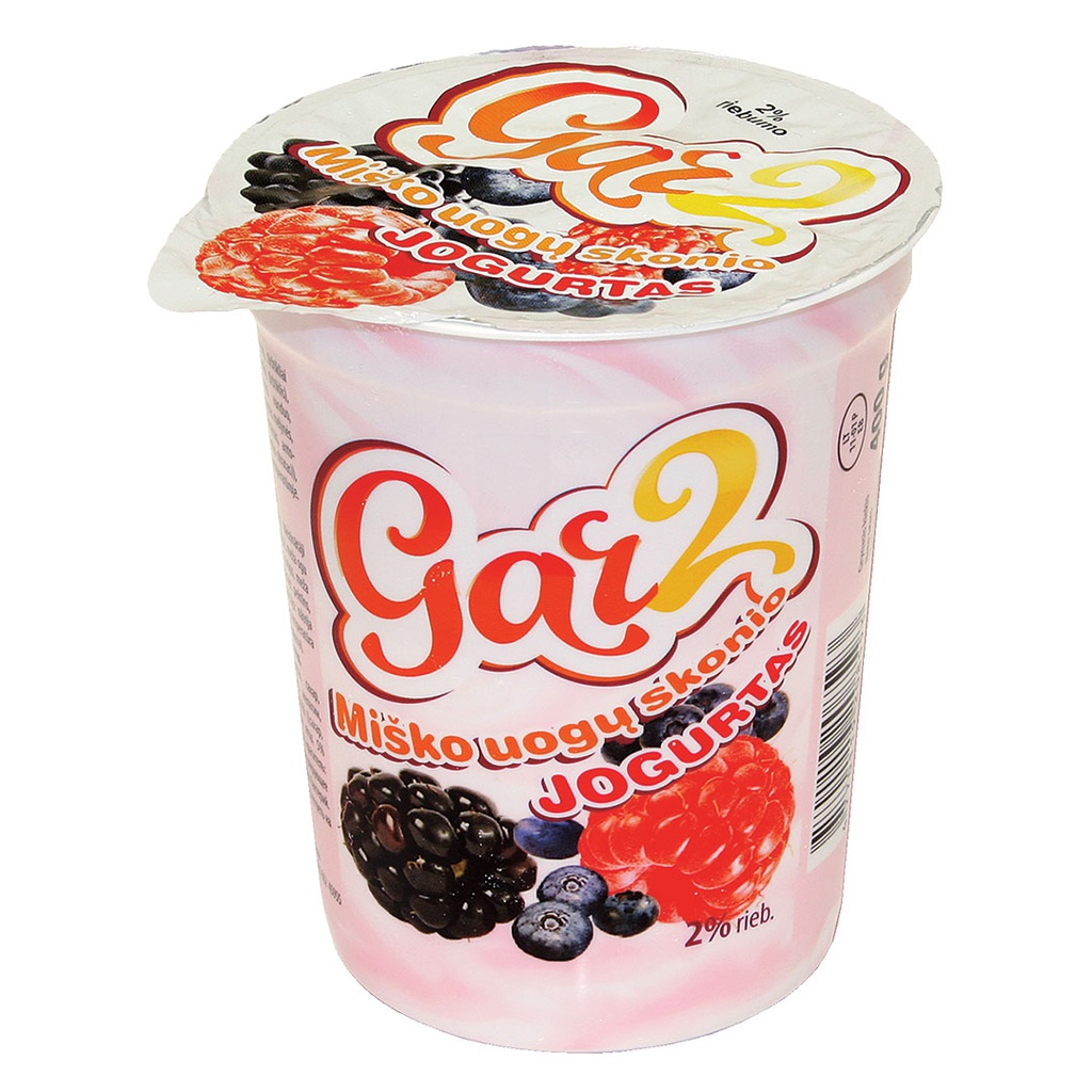 Jogurtas gar2 miško uogų skonio 2% rieb. 400g RVN
