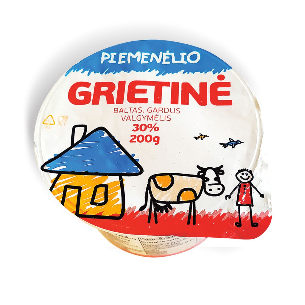 Grietinė PIEMENĖLIO 30% 200g pol. ind. RVN