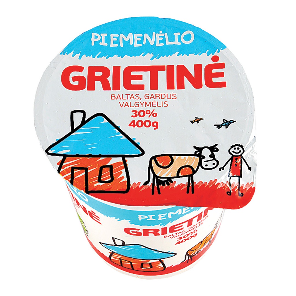 Grietinė* PIEMENĖLIO 30% 400g pl. ind RVN