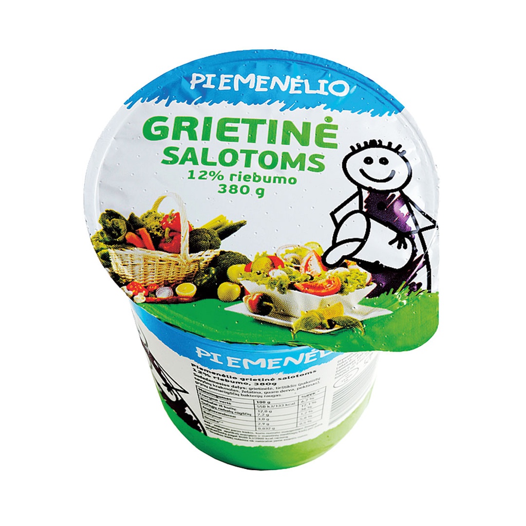 Grietinė salotoms PIEMENĖLIO 12% 380g RVN