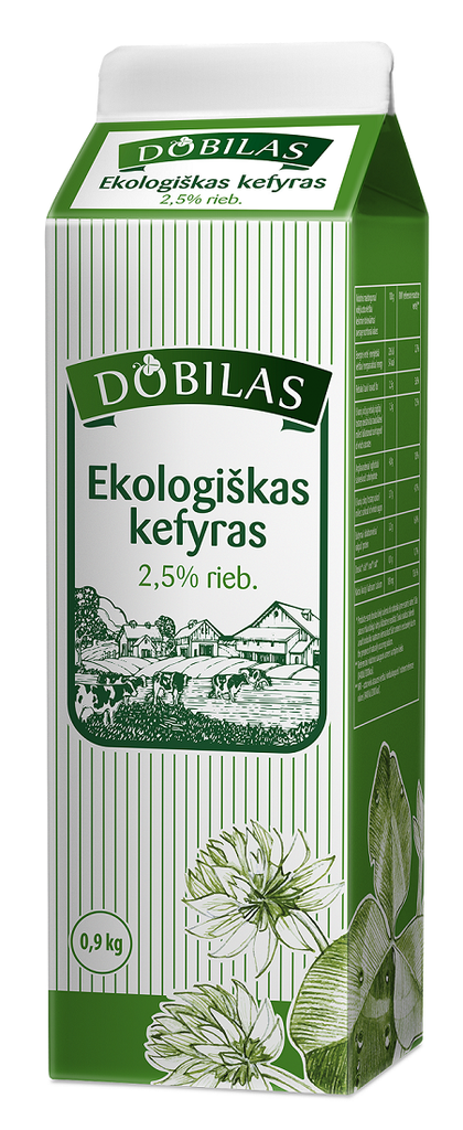 Kefyras DOBILAS ekologiškas  2,5% 0,9kg ŽP