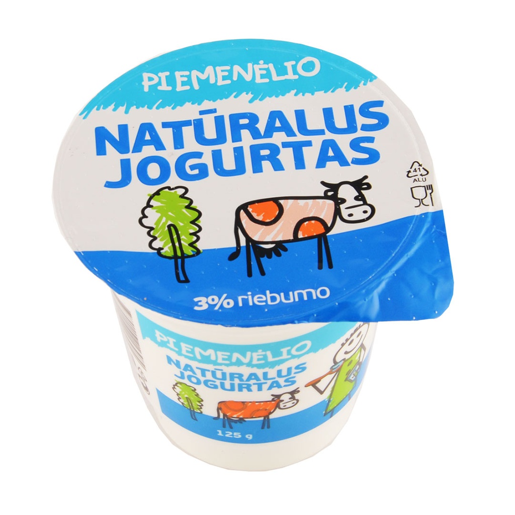 Jogurtas natūralus “Piemenėlio“ 3% 125g RVN