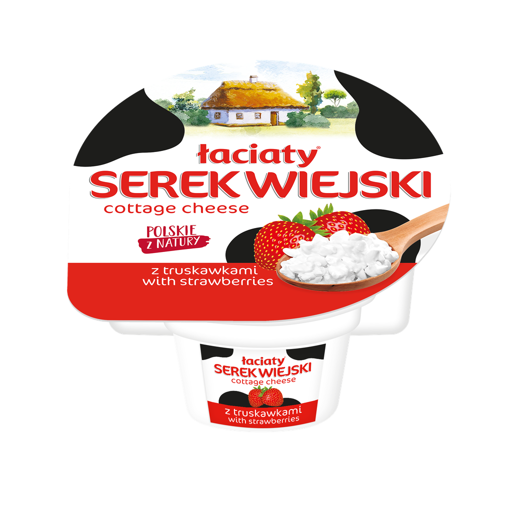 Varškė grūdėta su braškėmis 4%, 150g LMD ALP