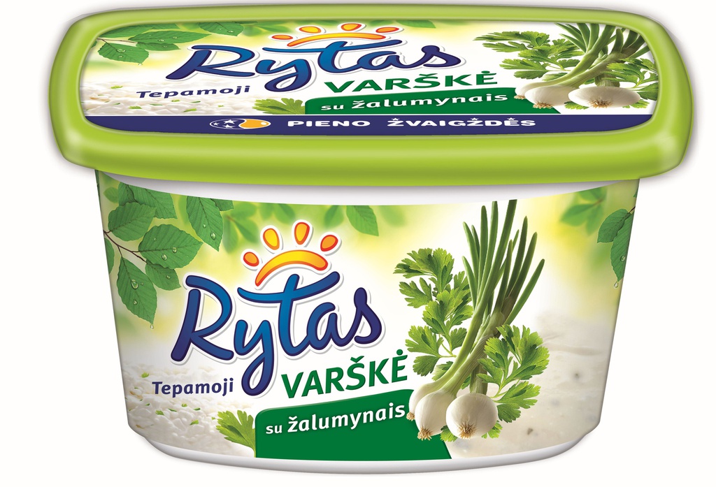 Varškė tepamoji RYTAS su žalumynais 15% 130g PŽ
