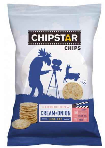 Traškučiai ryžių CHIPSTAR CHIPS grietinės ir svogūno sk. 60g