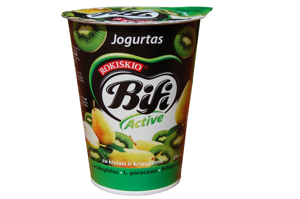 Jogurt. 2% su kivi/kriauš. "Bifi Active"360gr.