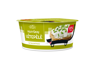 Varškės užtepėlė VILKYŠKIŲ, su žalumynais,18% rieb.150g