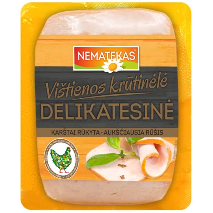 Karštai rūkytos DELIKATESINĖS broilerių krūtinėlės, a. r., 1 kg