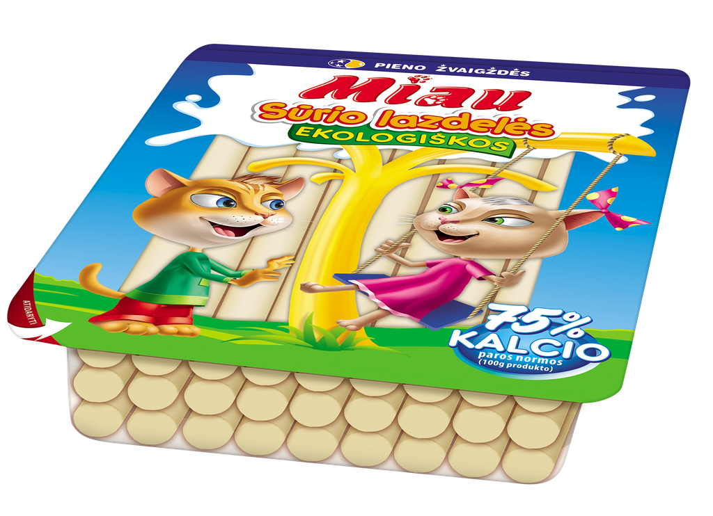 EKO sūrio lazdelės "MIAU" 40% rieb. 27vnt 270g PŽ