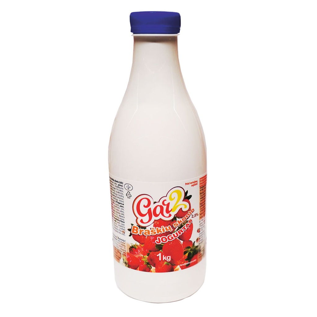 Geriamas jog. GAR2 braškių sk. 2,5% rieb. but. 1kg RVN