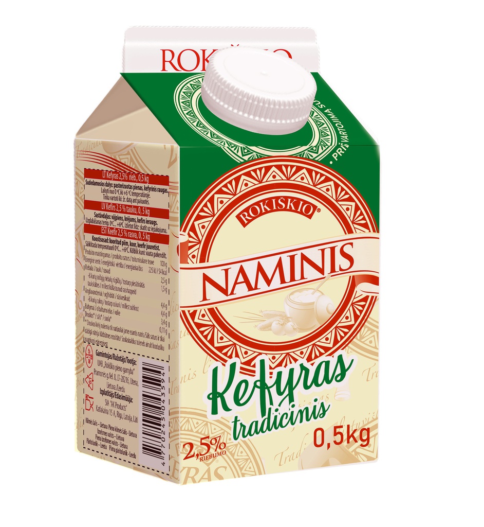 Kefyras 2.5% "Rok. Naminis"0,5kg. Elop. R.P