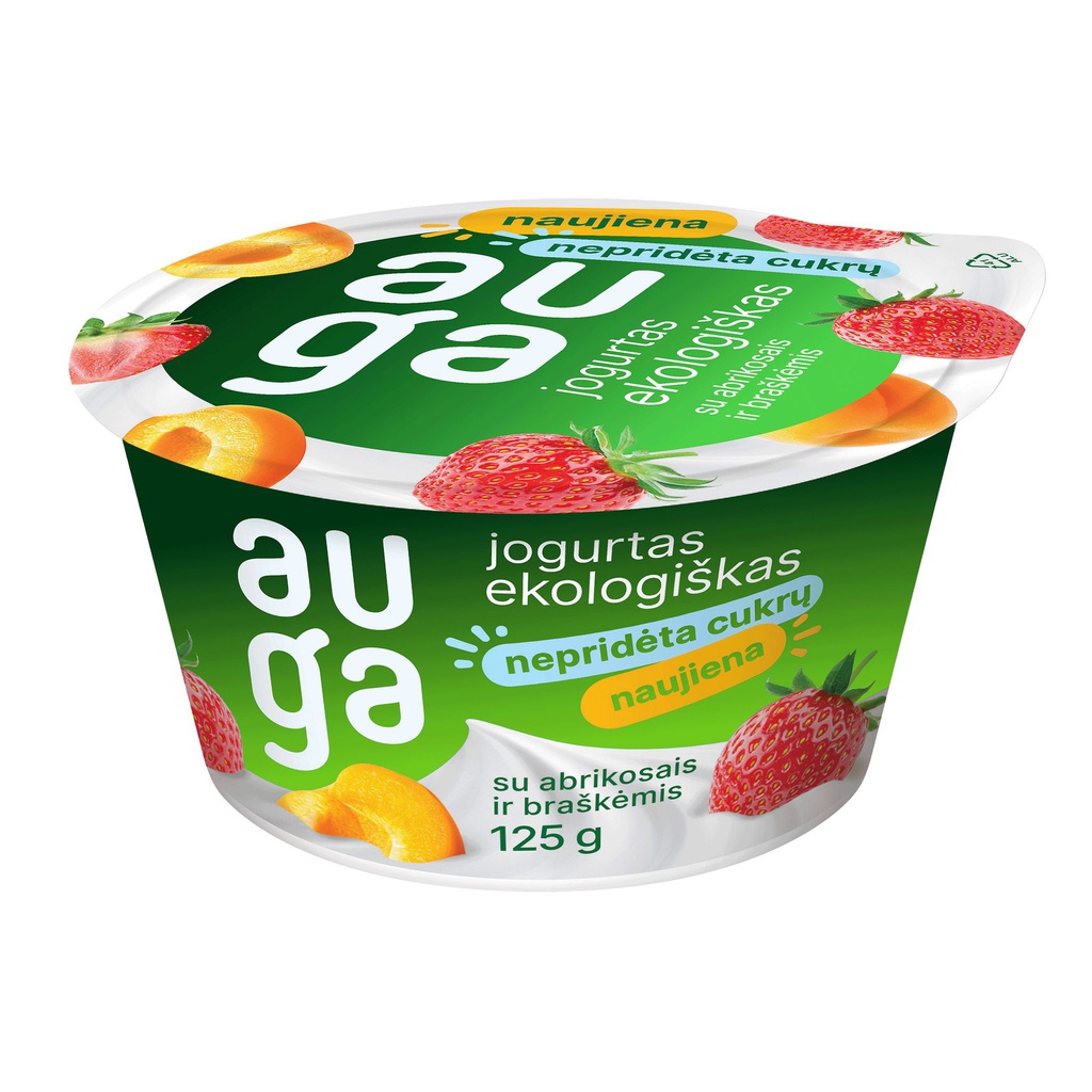 Eko jogurtas "Auga" su abrik. ir brašk. 3,5% rieb. 125g