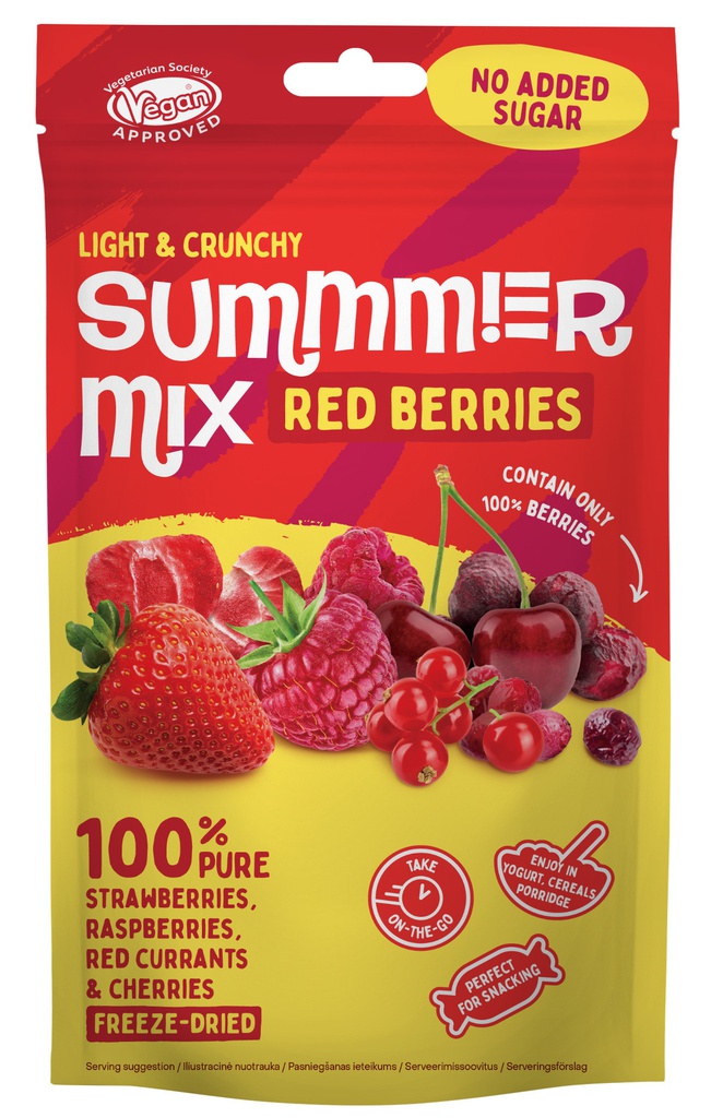 Šalčiu džiovintų uogų mišinys "Red Fruit" SUMMMER 25g