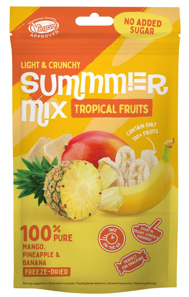 Šalčiu džiovintų uogų mišinys "Tropical Fruit" SUMMMER 25g