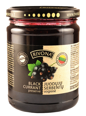 Uogienė juodųjų serbentų RIVONA 43% 580g.