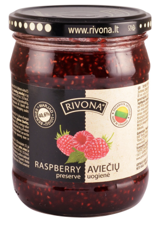 Uogienė aviečių RIVONA 40,6%% 580g.