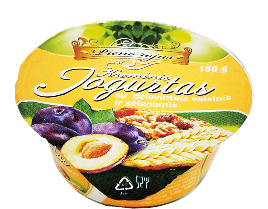 Kreminis jogurtas su džiovintais vaisiais ir sėlenomis 150g