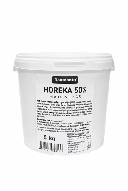 Majonezas HORECA 50% professional 5kg DAU