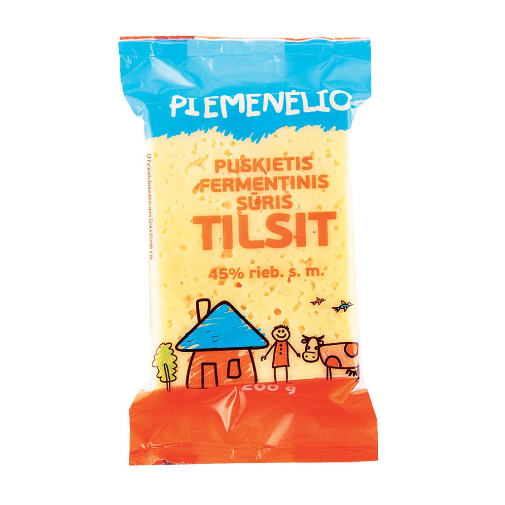 Puskietis fermentinis sūris "Tilsit" 45% rieb. 200g RVN