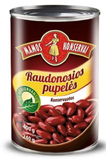 Kons. Raudonos pupel4s 400/240g.