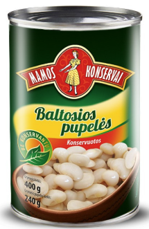 Kons. baltosios pupelės "Mamos konservai" 400/240g